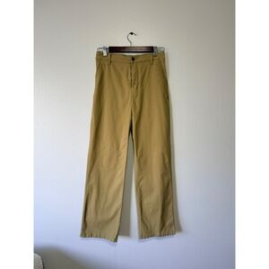Toad&Co Womens Organic Cotton Tencel Straight Leg Pants Mustard Tan Size 4